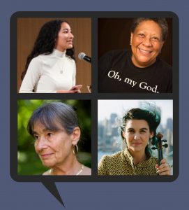 Four poets: Alondra Bobadilla, Marilyn Nelson, Alicia Ostriker, Alicia Jo Rabins