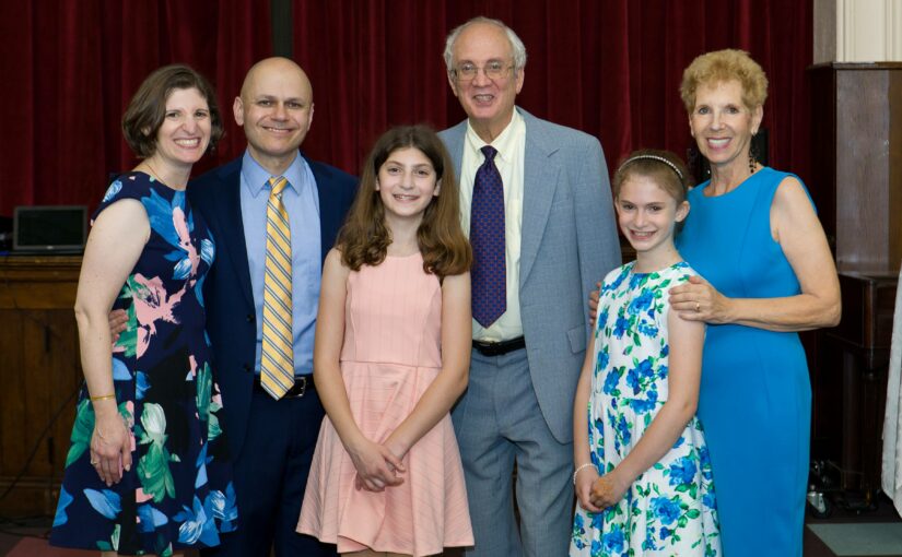 parents, grandparents and granddaughters at a Bat Mitzvah