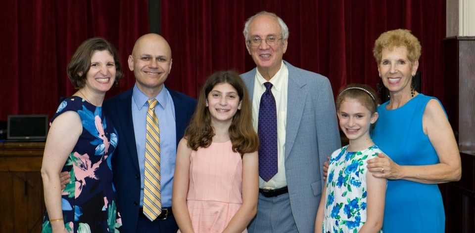 parents, grandparents and granddaughters at a Bat Mitzvah