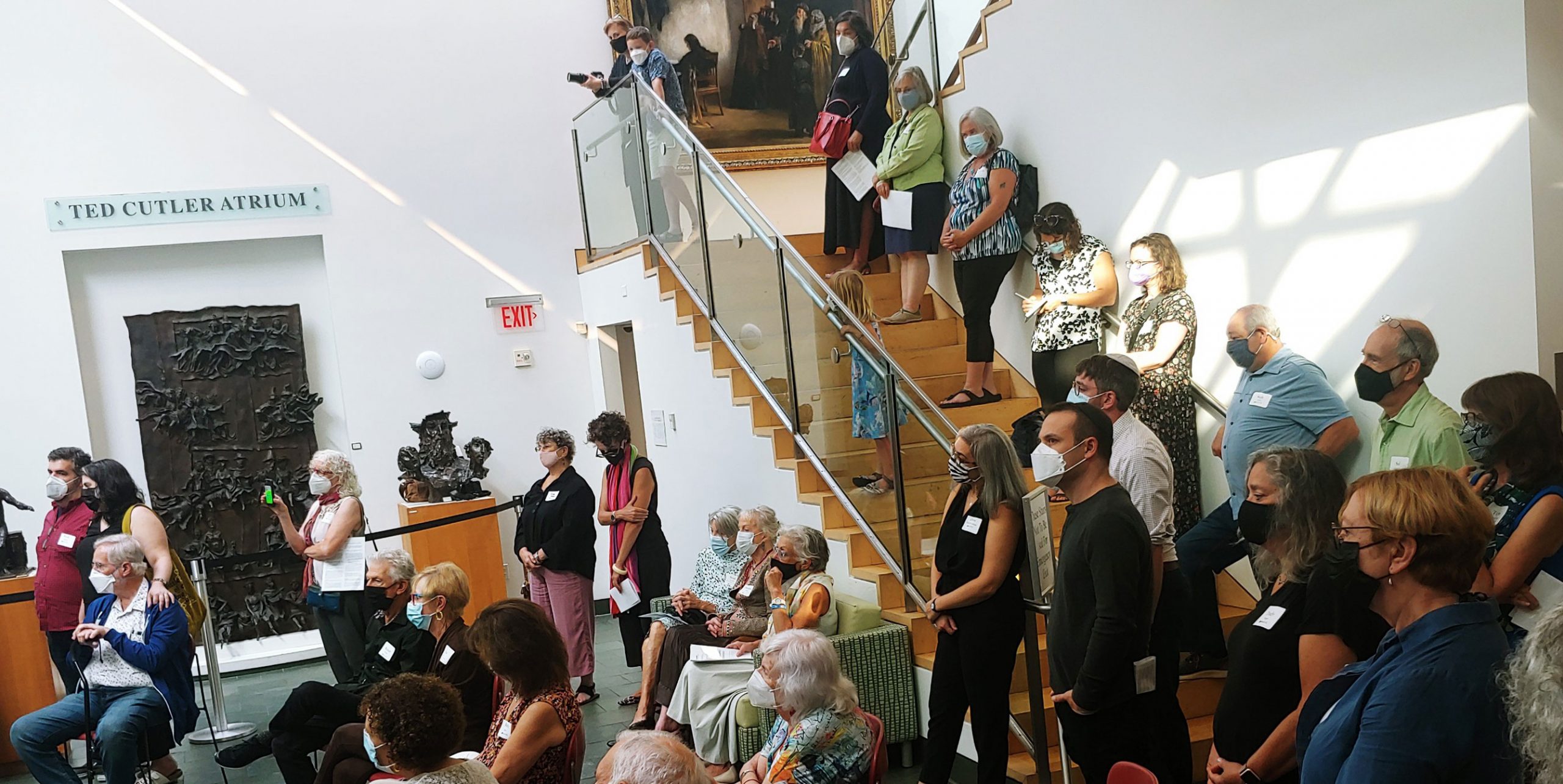 Crowd at Seeing Torah exhibit