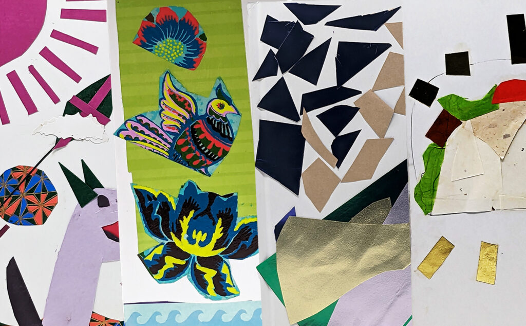 A collage of diary covers created by Boston Jewish youth