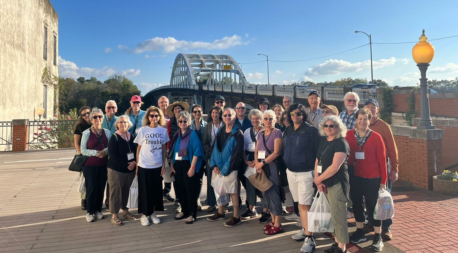 Tamid travelers at Edmund Pettus Bridge